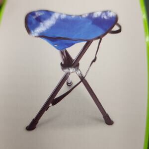 Quest Portable Tri-Leg Stool Blue & Black 17 x 13 x 13 225lb Capacity Camping